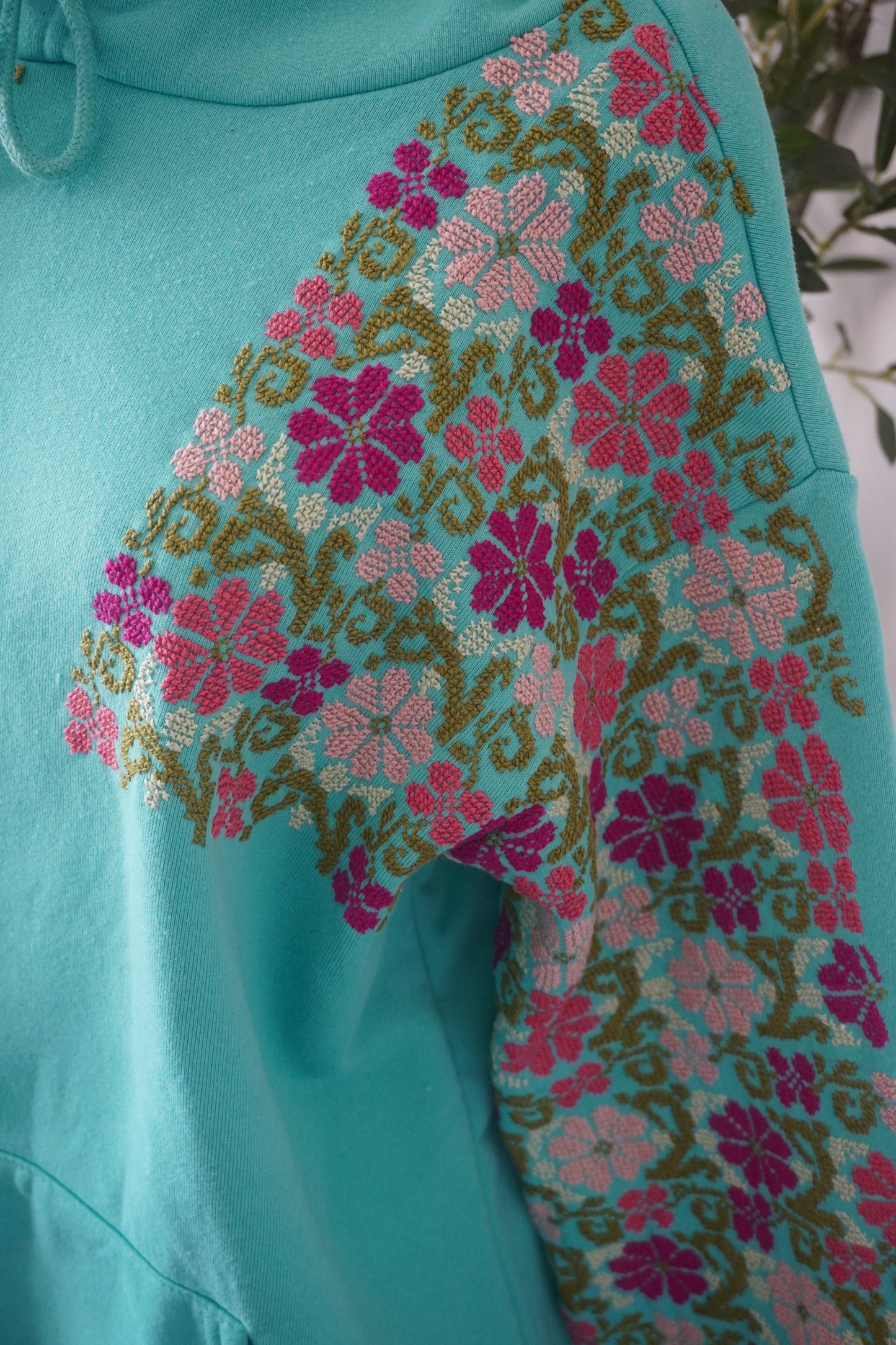 One of a Kind Bright Green Embroidered Hoodie