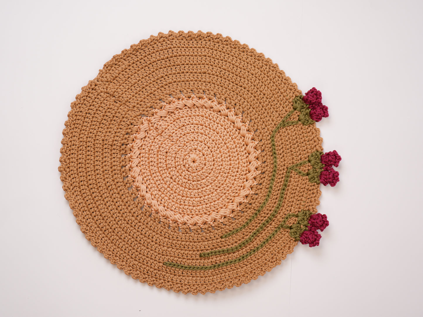 Crochet Round Placemats | Floral Table Decor Set | Tatreez Banatna