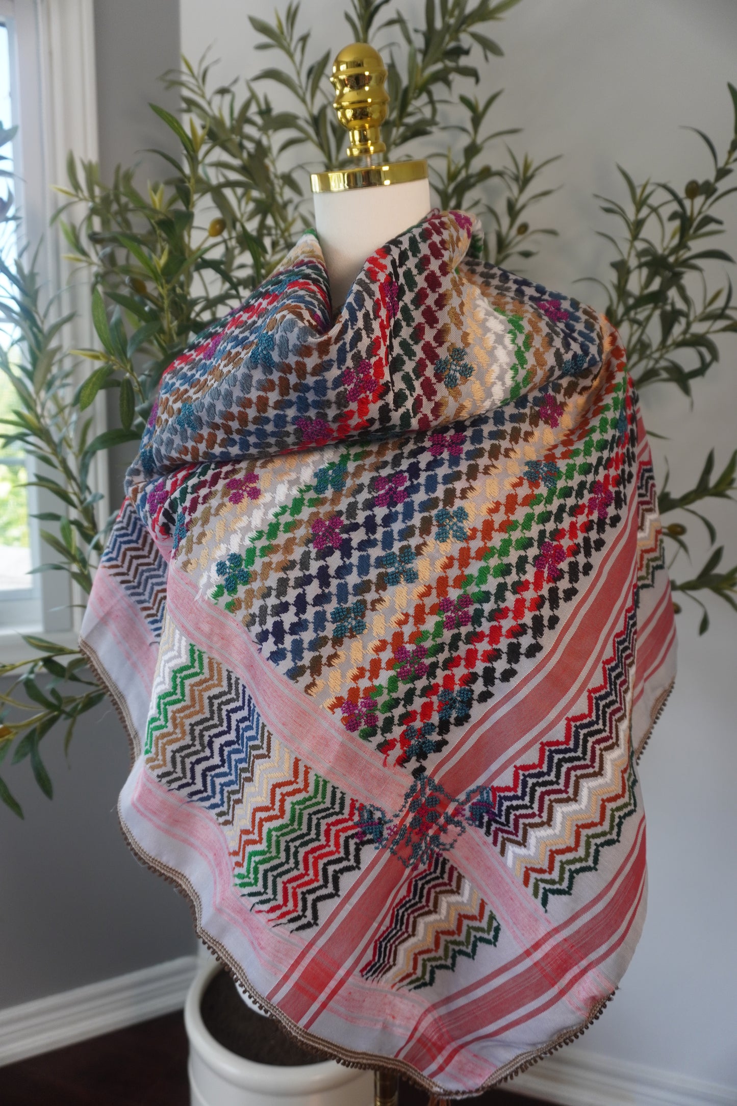 Handmade Colorful Kofea with Red and Bright Embroidery