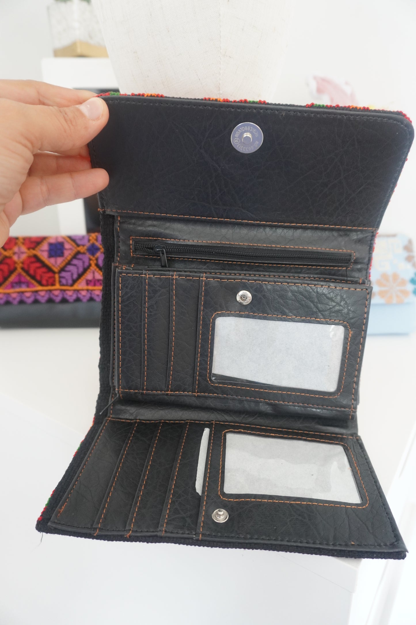 Traditional Red and Black Hand Embroidered Clutch
