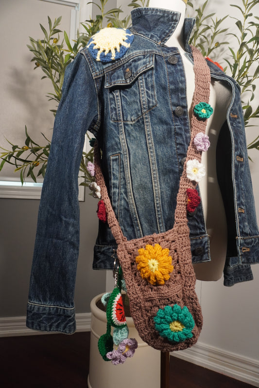 One-of-a-Kind Handmade Crochet Bag and Vibrant Flower Phone Case