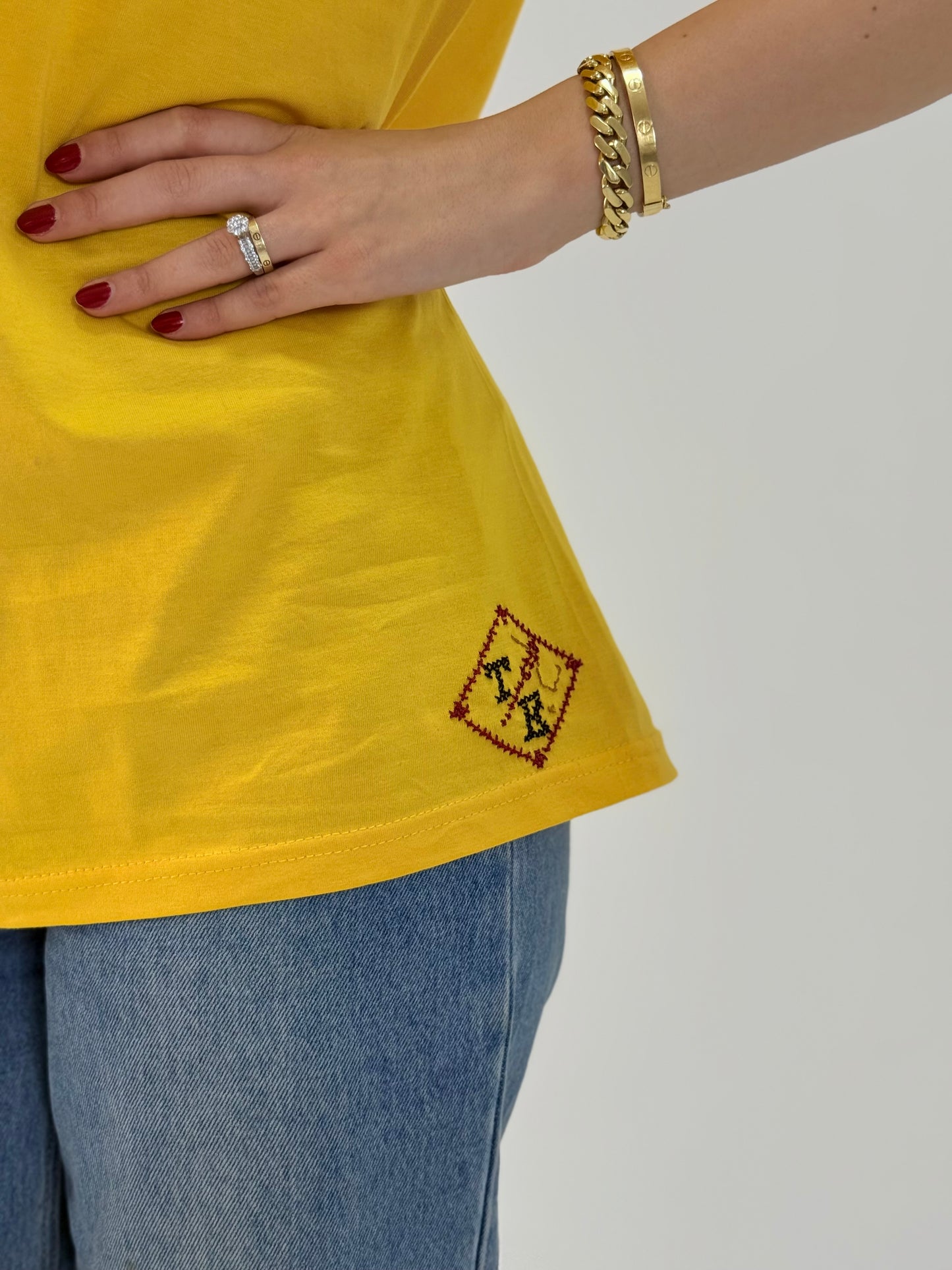 Palestine Embroidered T-Shirt | Handmade Tatreez Tee