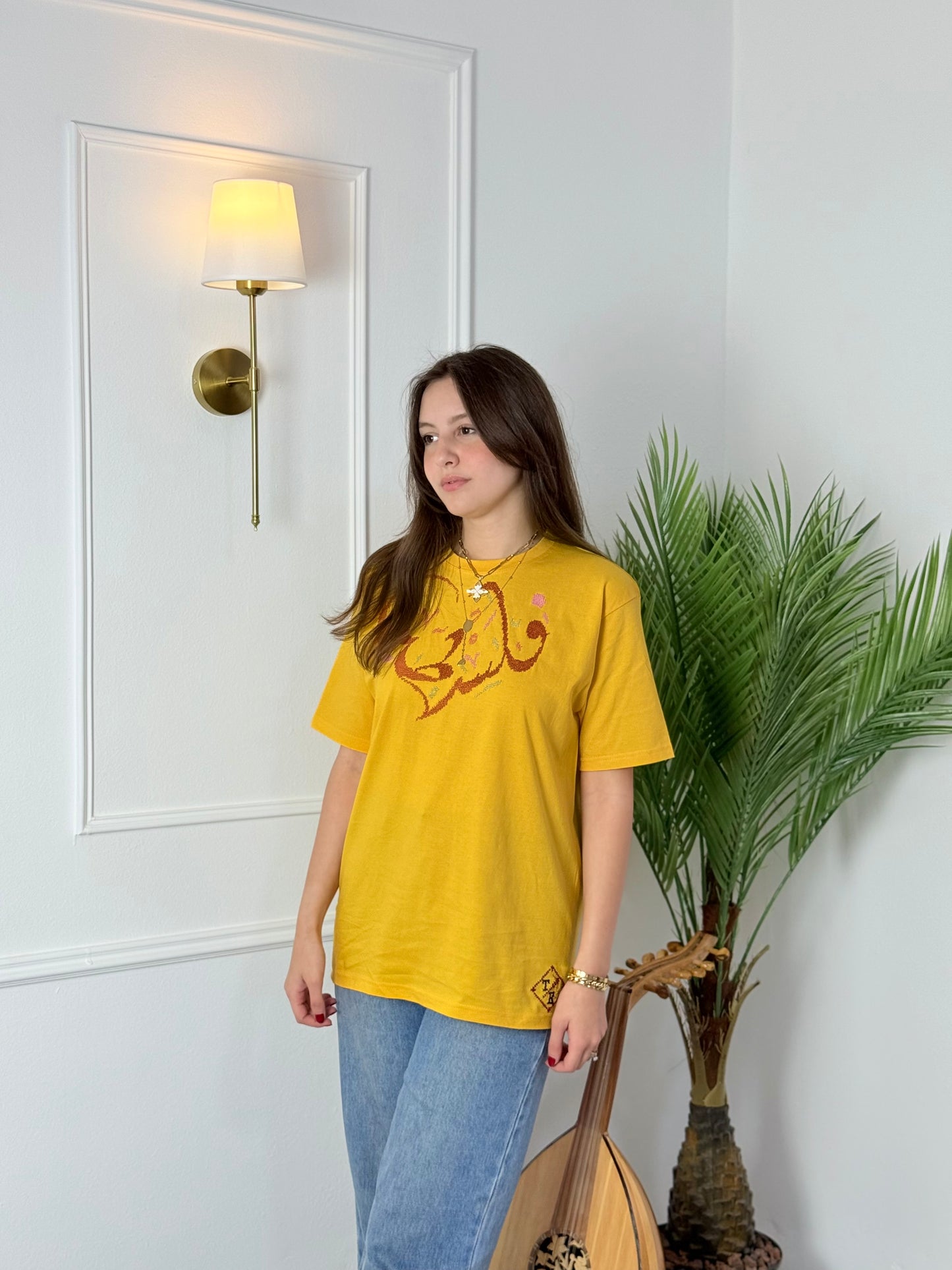 Palestine Embroidered T-Shirt | Handmade Tatreez Tee