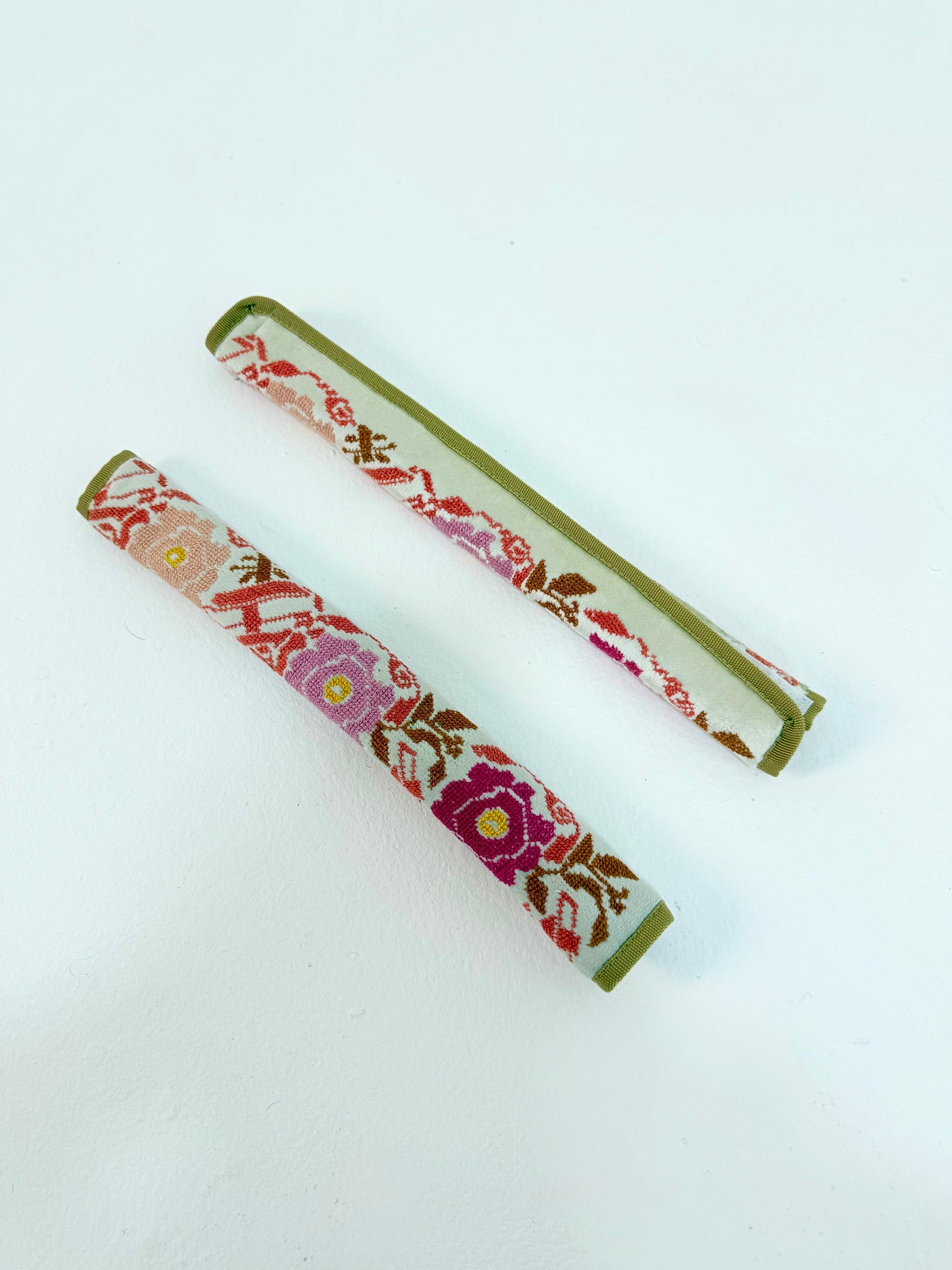 Floral Embroidered Seatbelt Cover | Handmade Soft Comfort |