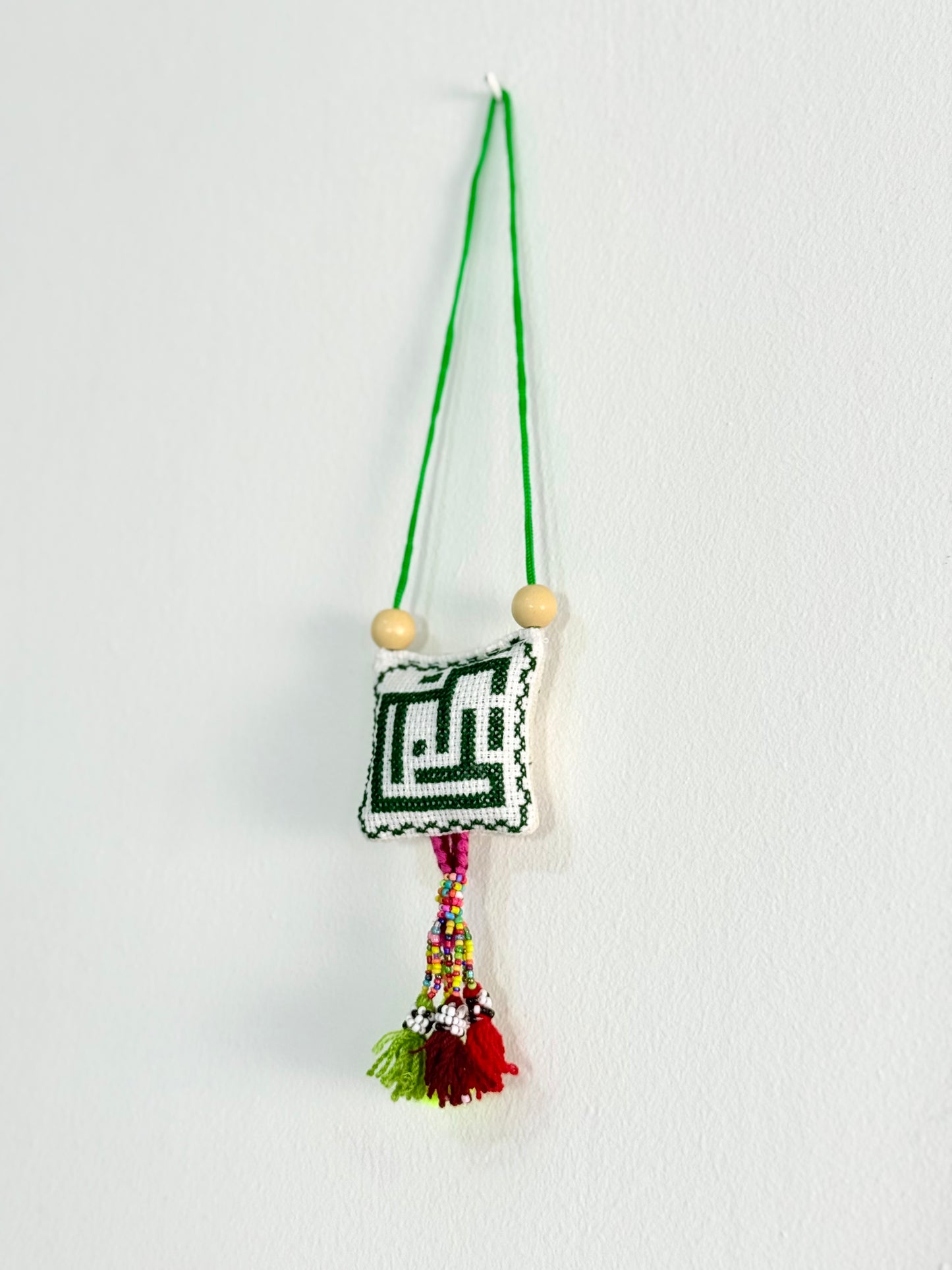 Handmade tatreez Palestinian city embroidery car hanging ornament Al Khalil