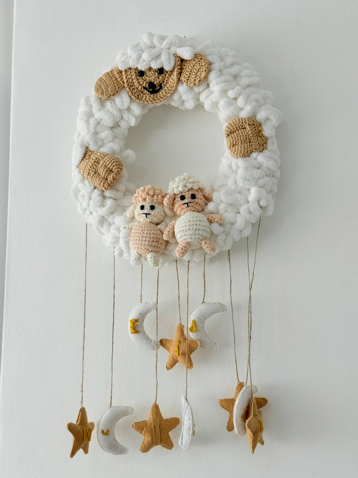 Handmade Crochet Eid Hanger | Festive Sheep Wall Decor