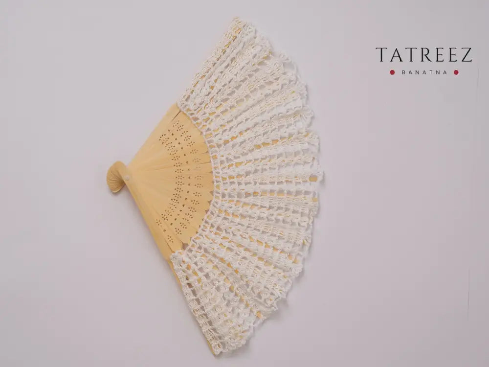 Hand-Crocheted White Fan | Limited Edition | Tatreez Banatna - Accessories