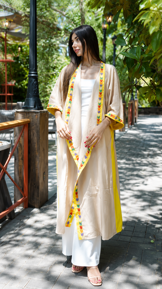 Farah: Luxurious Handmade Limited Edition Abaya with Vibrant Tatreez
