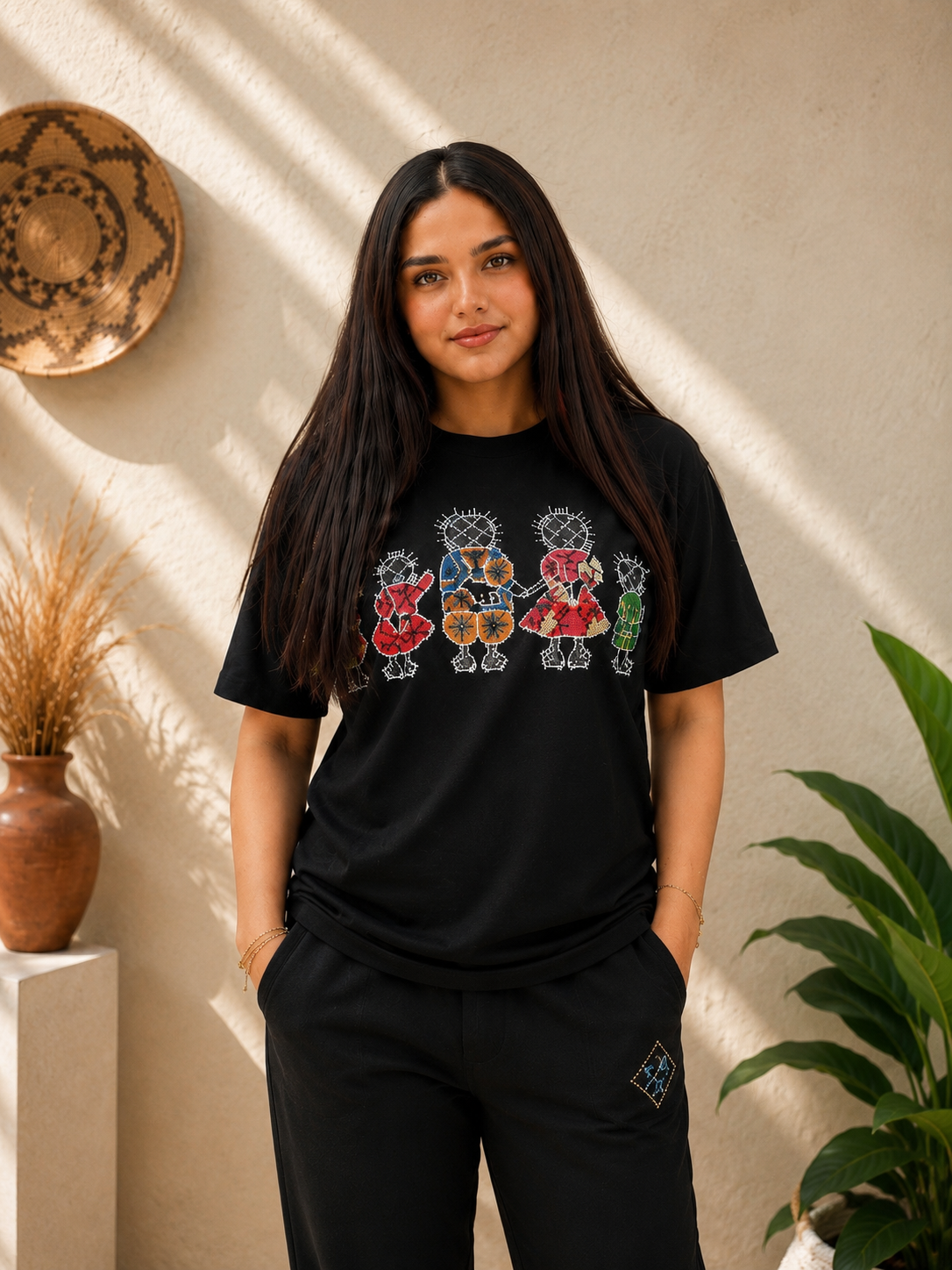 Handhala Family Cotton T-Shirt – Handmade Palestinian Tatreez