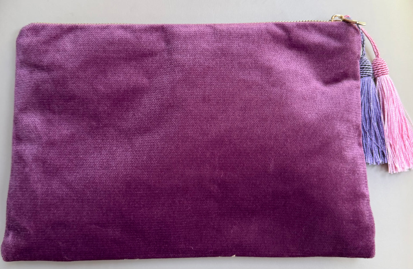Velvet Clutch – Hand-Embroidered Butterfly & Floral Palestinian Tatreez