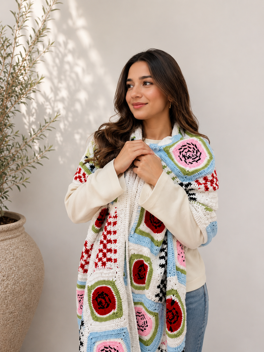 Handmade Crochet Watermelon /Shawl- Cozy Comfort by Resilient Artisans