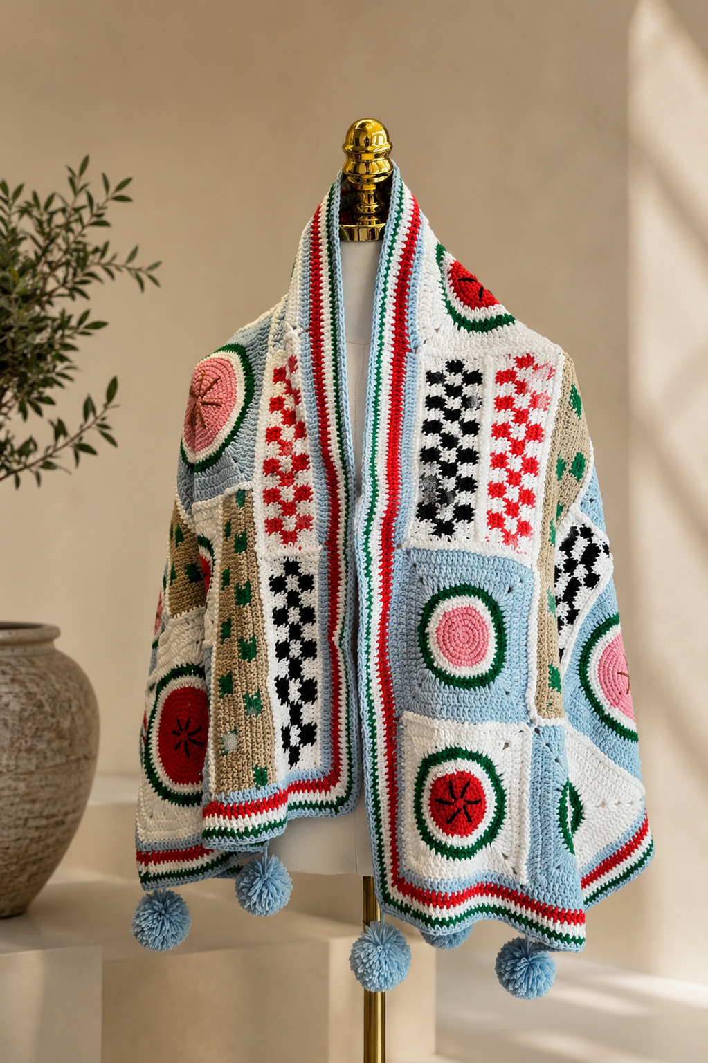 Helwe Watermelon Shawl | Handmade Crochet