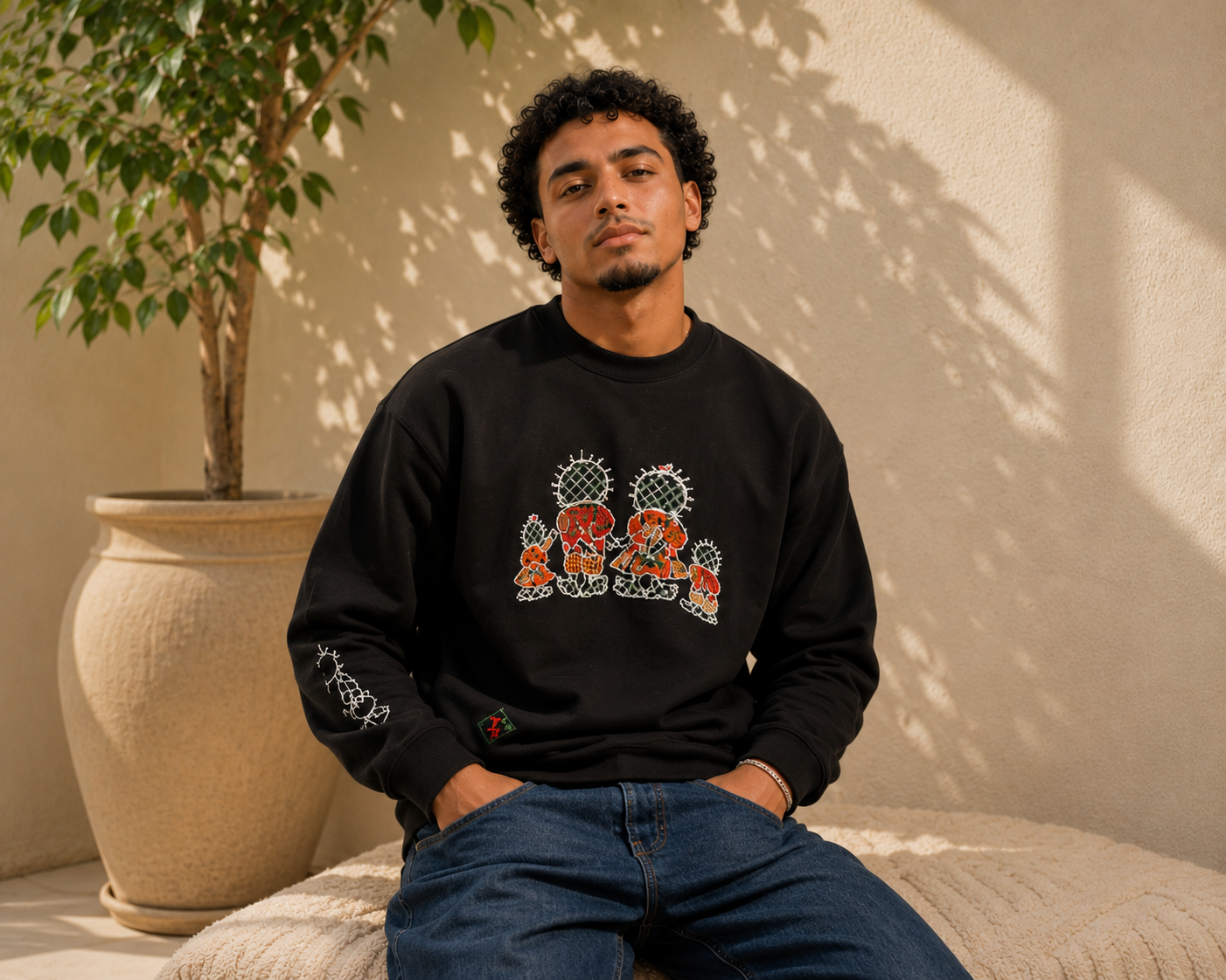 Hope Sweater – Handmade Palestinian Tatreez Embroidery