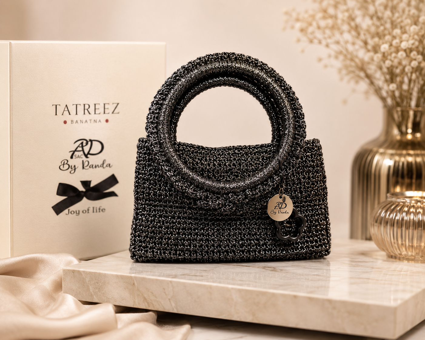 Silver Starlet Mini Crochet Clutch – Handmade | Rand Sac by Randa