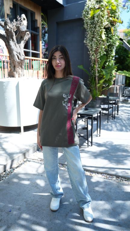 Salam: Handmade T-Shirt with Dove of Peace & Zeitoun Leaf Design