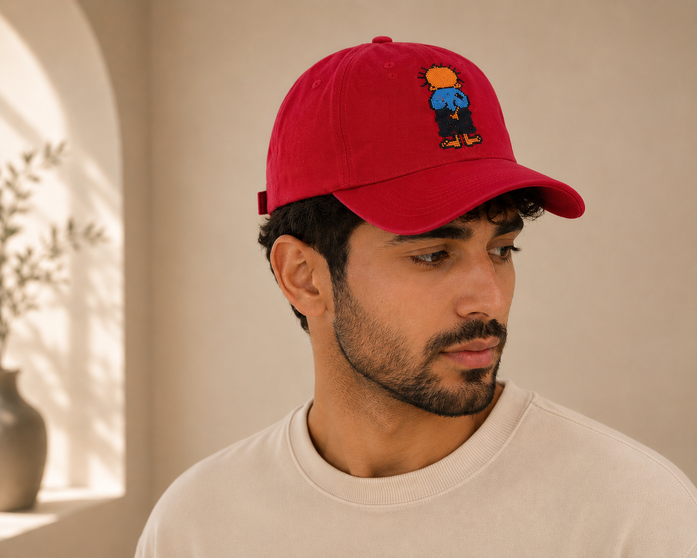 Red Cap – Handmade Handhala Palestinian Tatreez