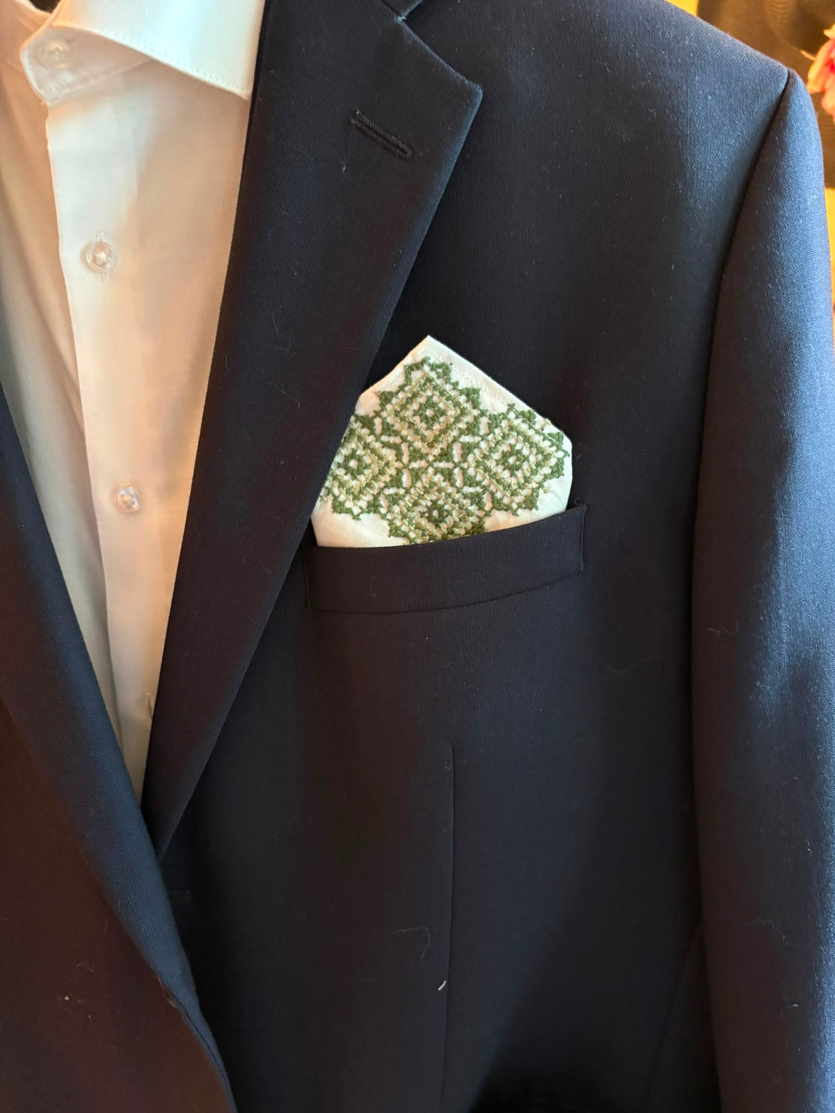 The King: Handmade Tatreez Pocket Napkin- Green