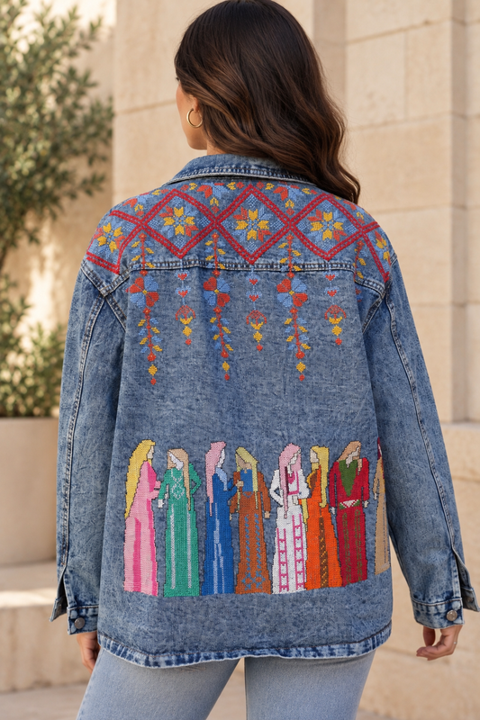 Banat Felesteen Denim Jacket 2– Hand-Embroidered Heritage Design