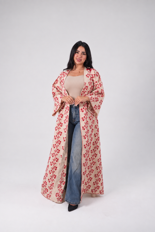Narjes | Handmade Palestinian Tatreez Linen Dress
