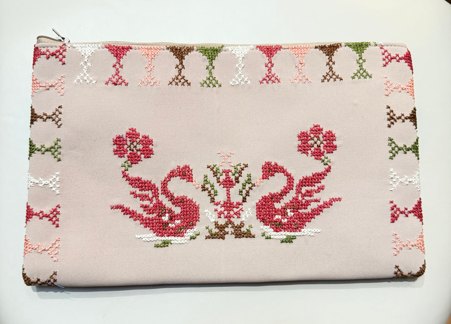 Handmade Swan Clutch with Beautifully Embroidered Design