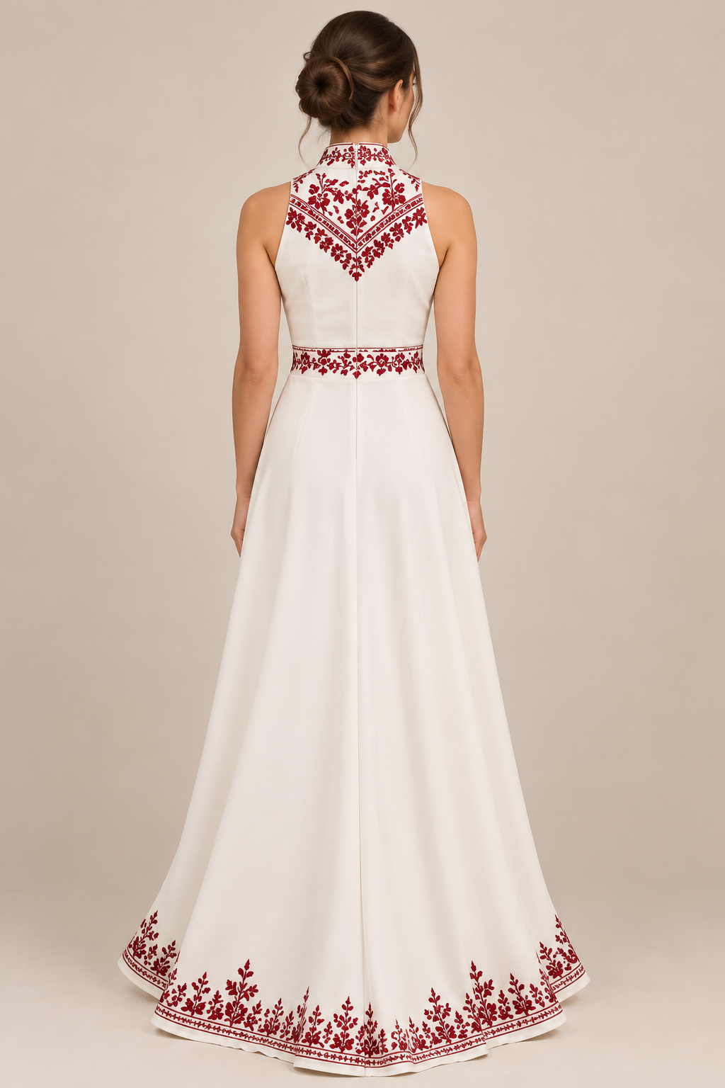 Amal Palestinian Bridal Henna Dress and Cape – Hand Embroidery – photo 10 | Tatreez Banatna