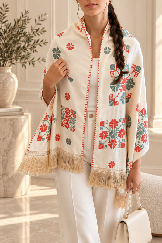 The Unique | One-of-One Handmade Palestinian Shawl from Ramallah