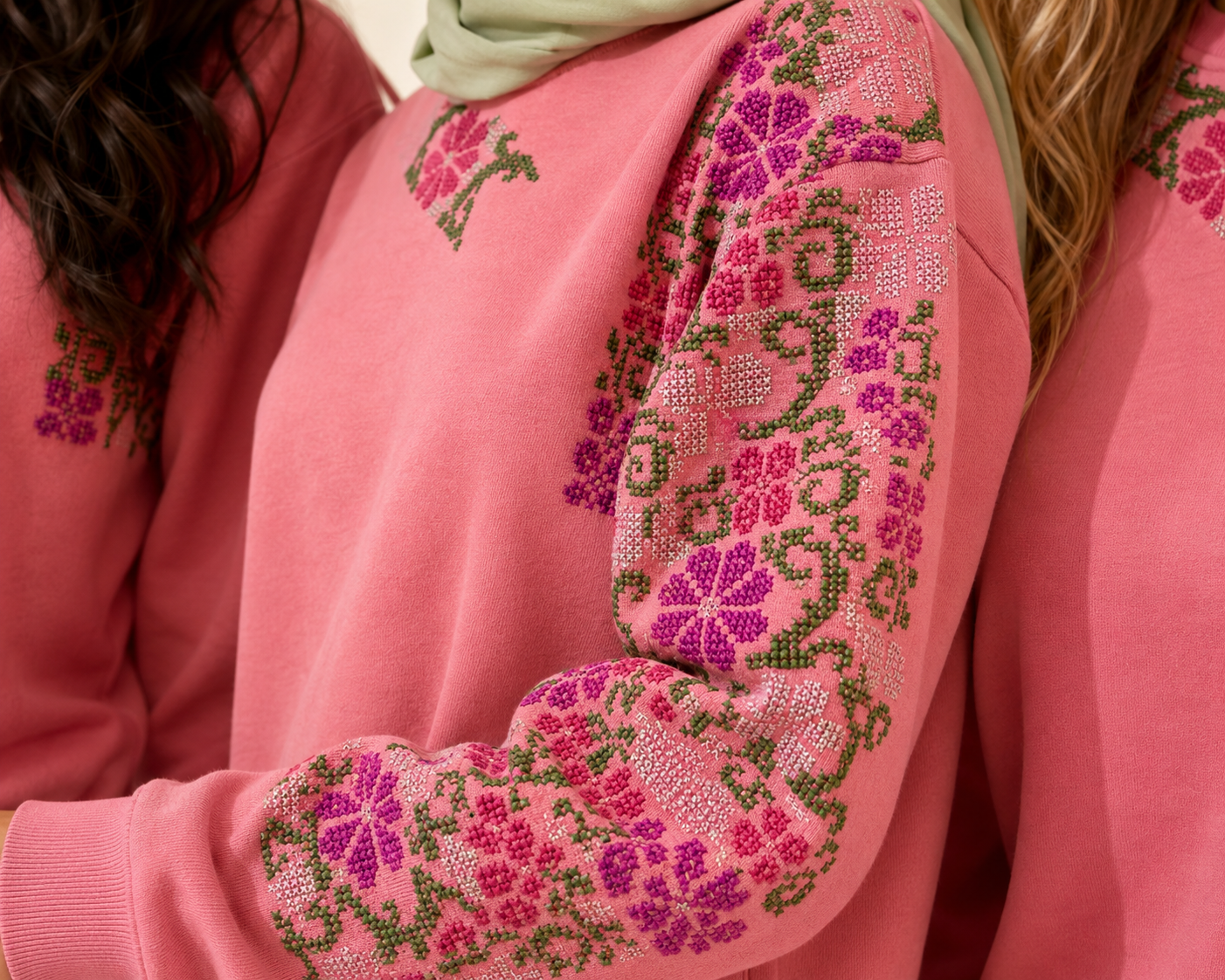 Pinky Handmade Sweater | Resilient Palestinian Craftsmanship in Bright Pink