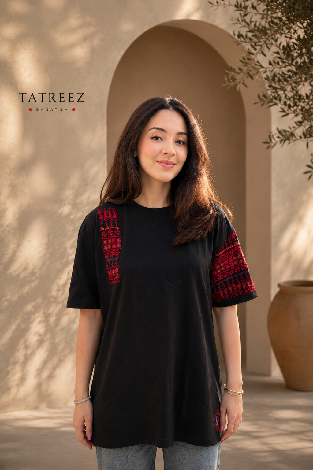 Palestinian T-Shirt – Unique One-Hand Handmade Tatreez Embroidery