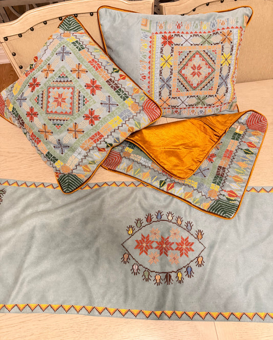 Embroidered Rectangular Cushion Cover | Tatreez Banatna Handmade