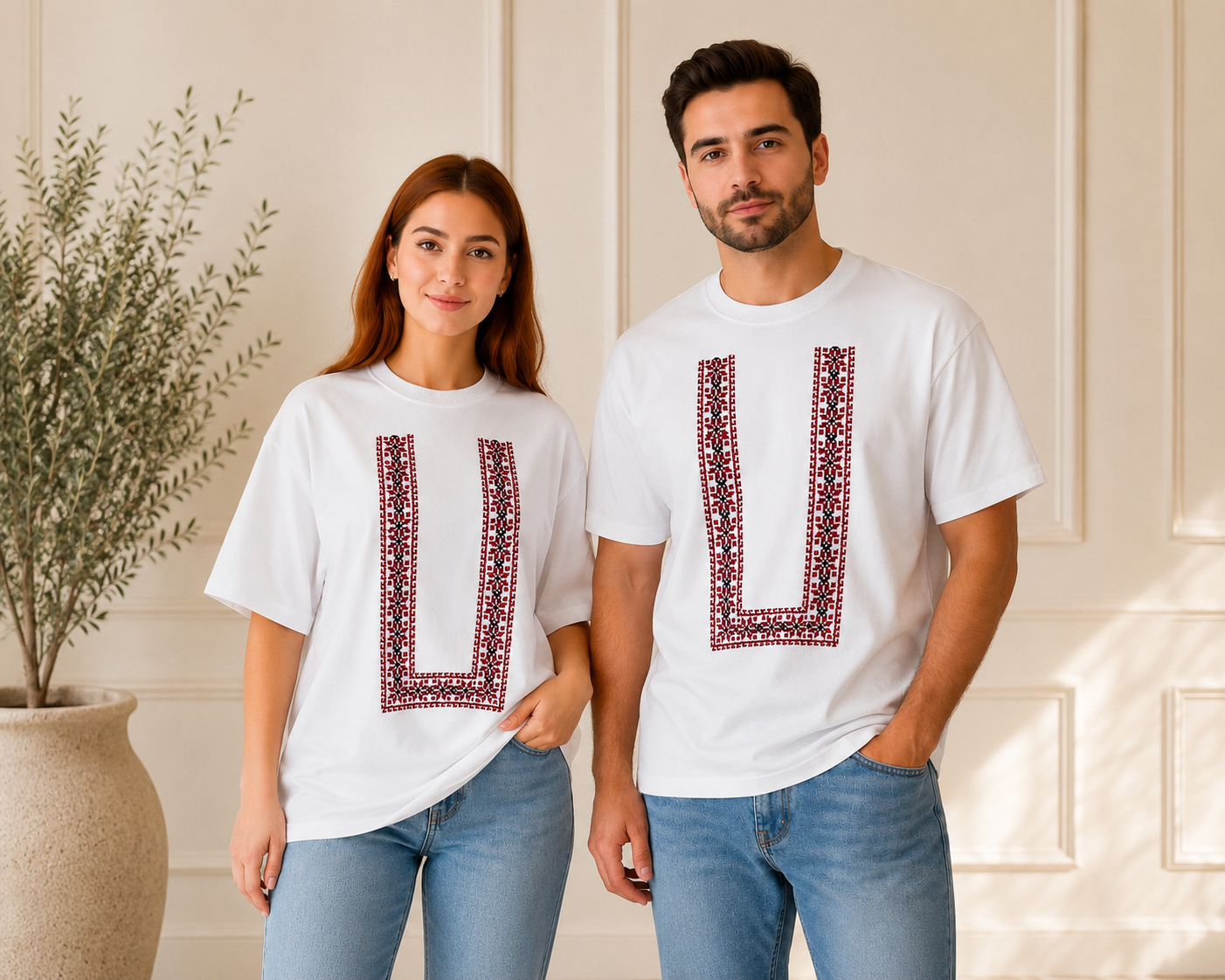 Qubba: Handmade Oversized T-Shirt with Palestinian Qubba Design