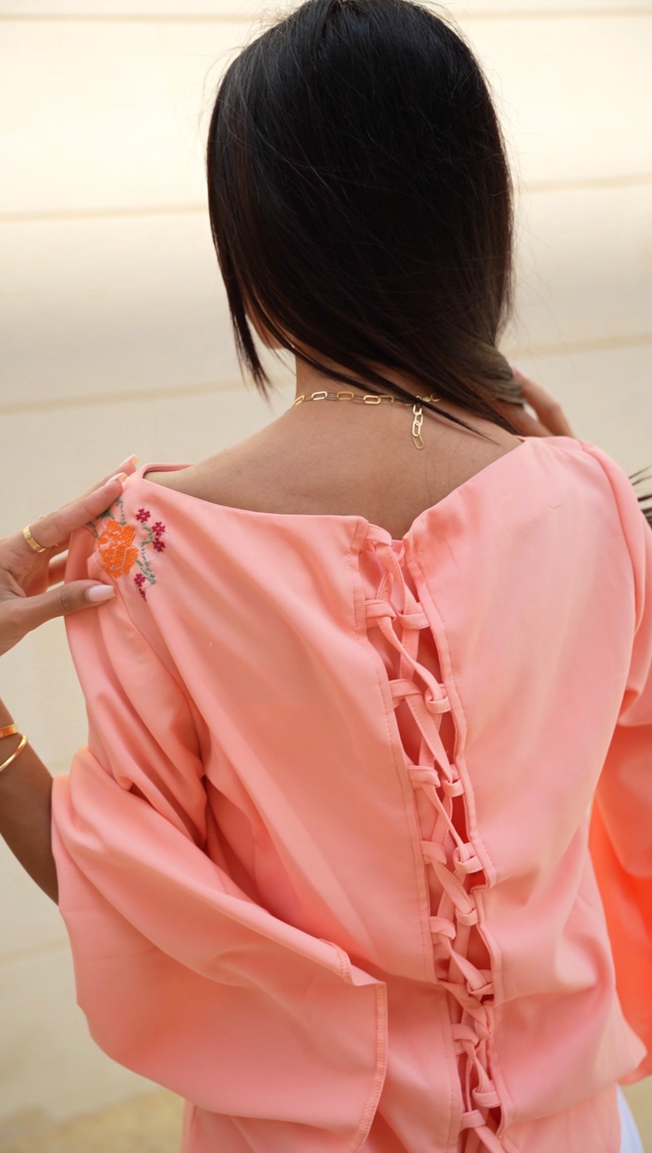 Daniala Elegant Long-Sleeve Top with Adjustable Sizing