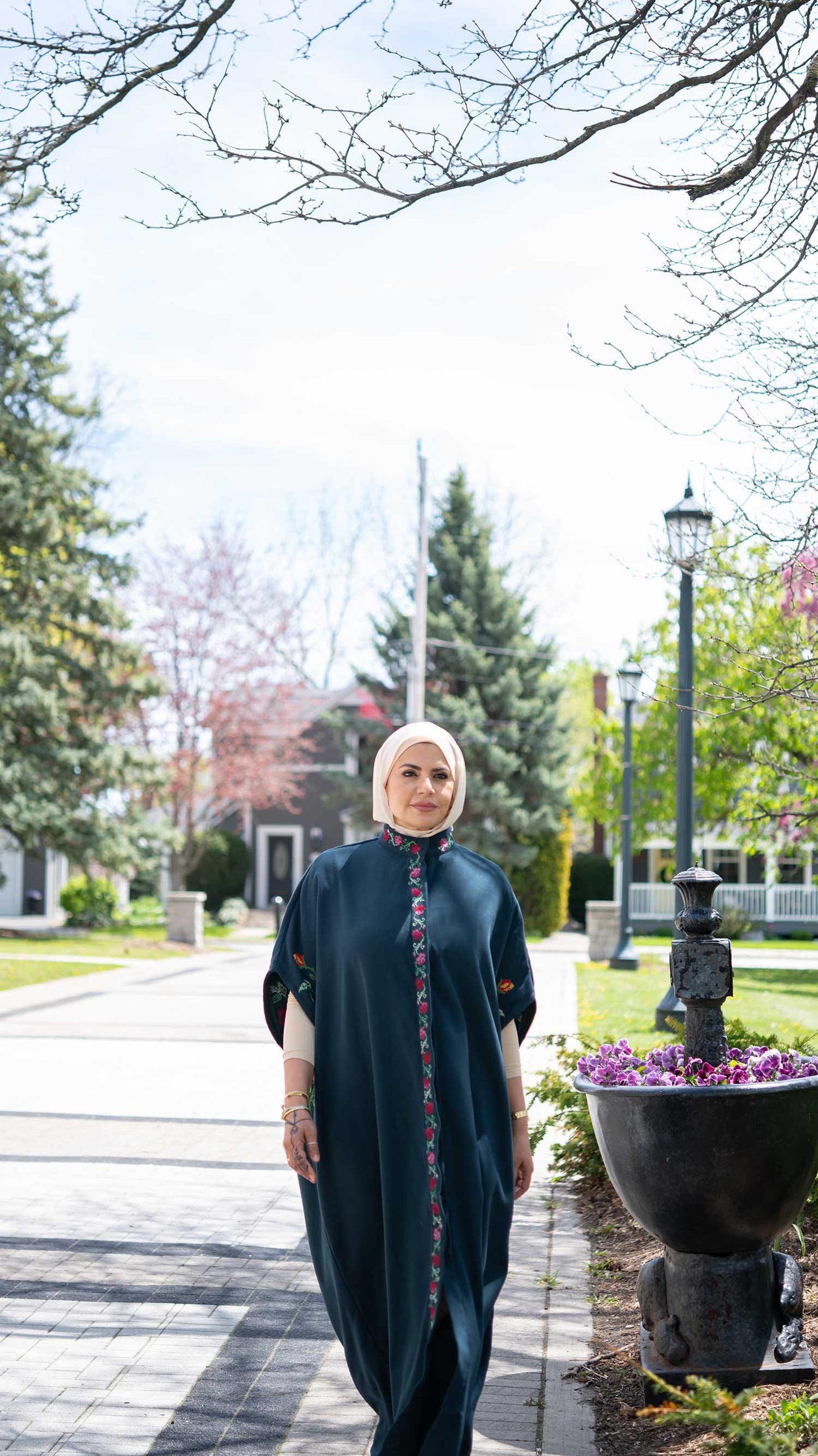 Jawhara: Limited Edition Dark Teal Jookh with Hand Embroidery – Unique Elegance for Women