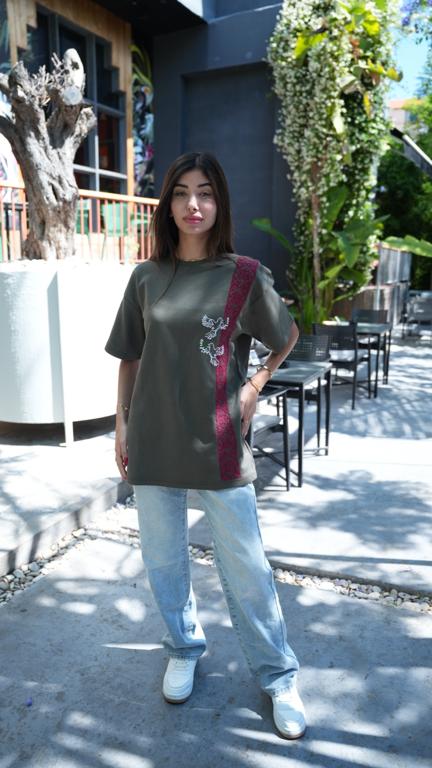 Salam: Handmade T-Shirt with Dove of Peace & Zeitoun Leaf Design