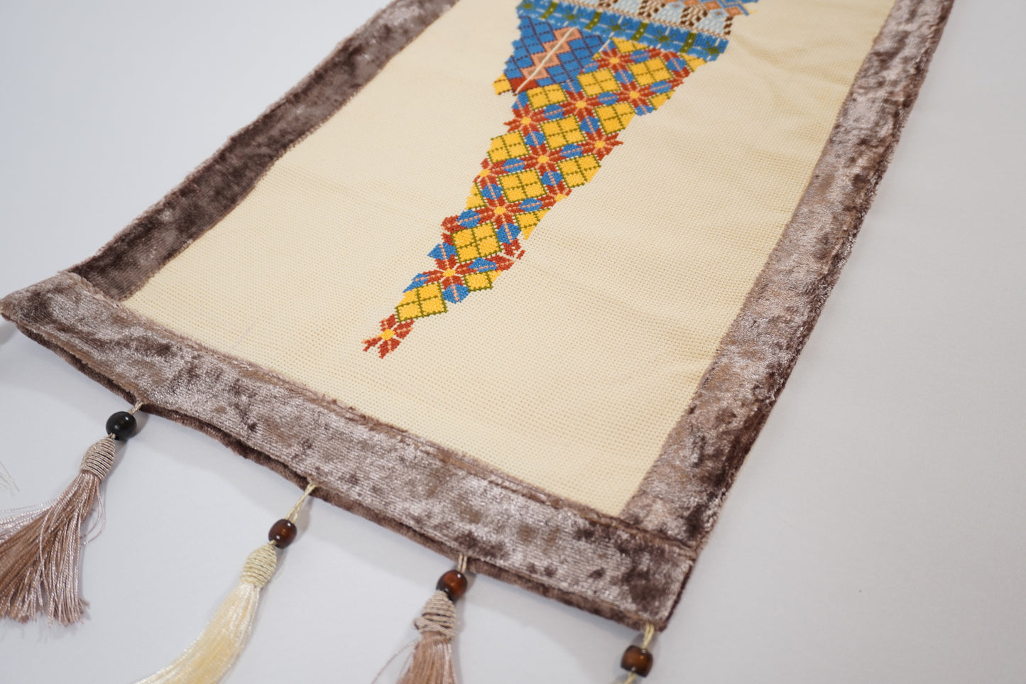 Large Embroidered Palestine Map Wall Hanging | Handmade Art