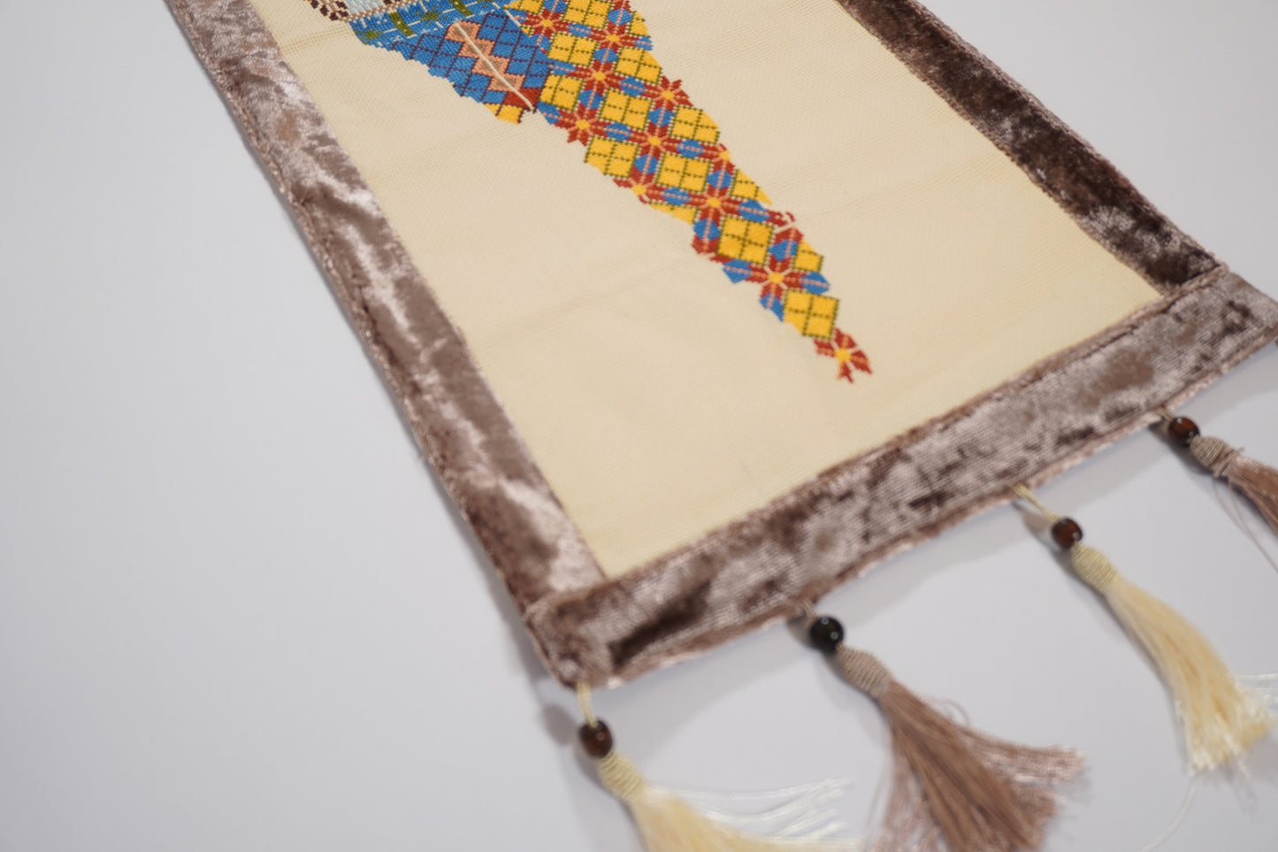 Large Embroidered Palestine Map Wall Hanging | Handmade Art