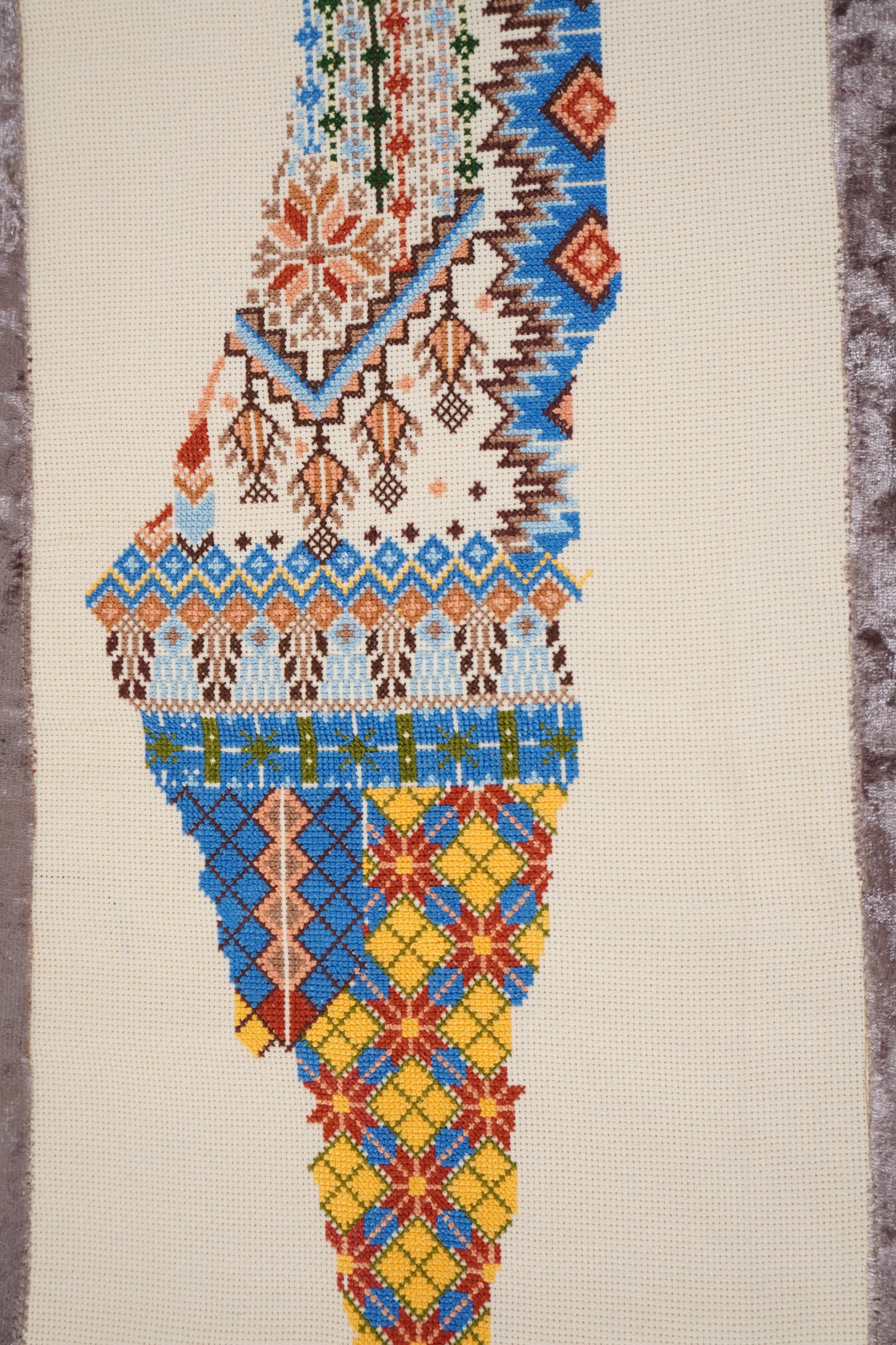 Large Embroidered Palestine Map Wall Hanging | Handmade Art