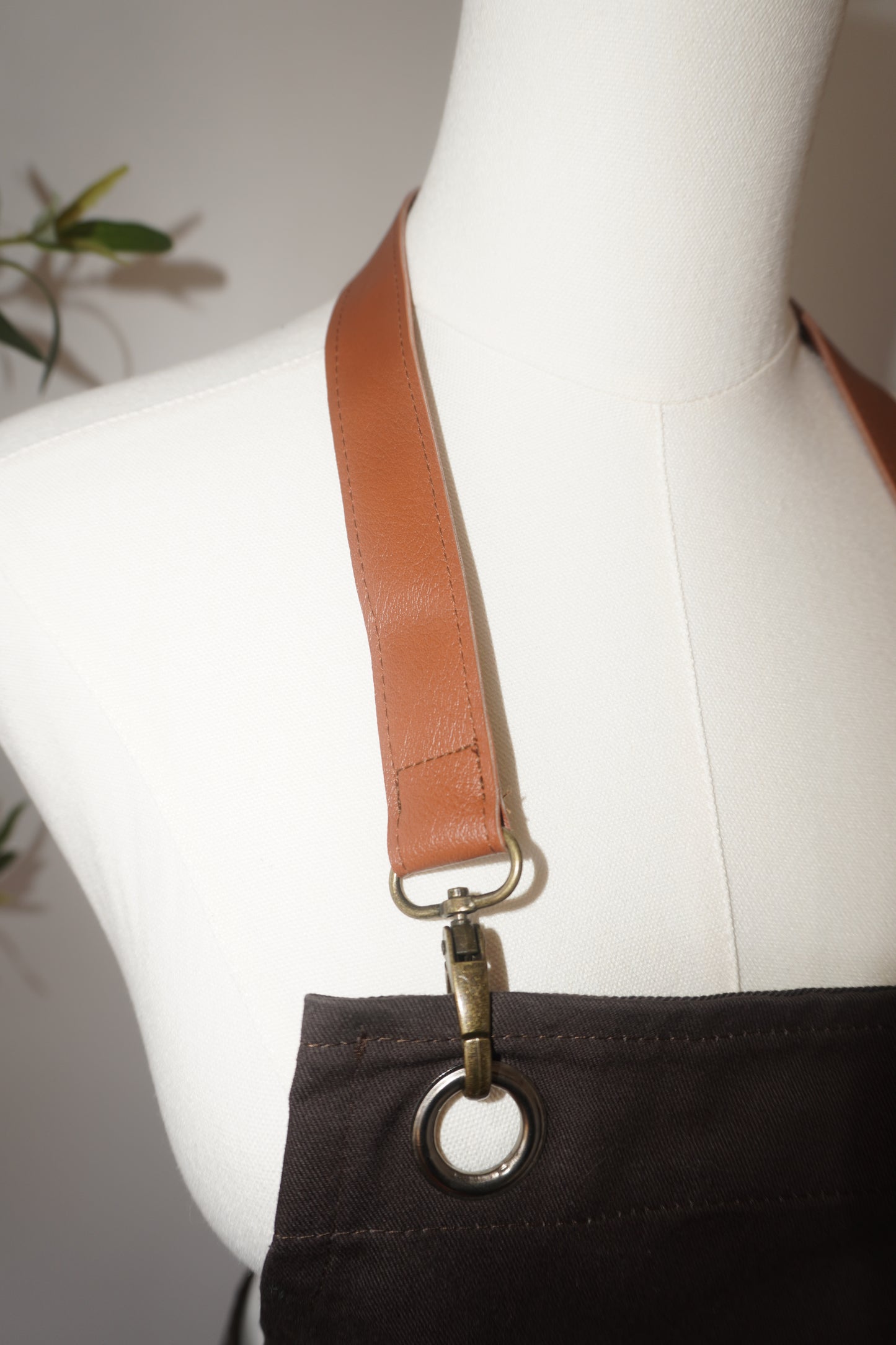 Brown Apron with Spoon and Watermelon Slices on the Pocket and Watermelon Design on the Lower Part for Kitchen or Barbecue Gatherings