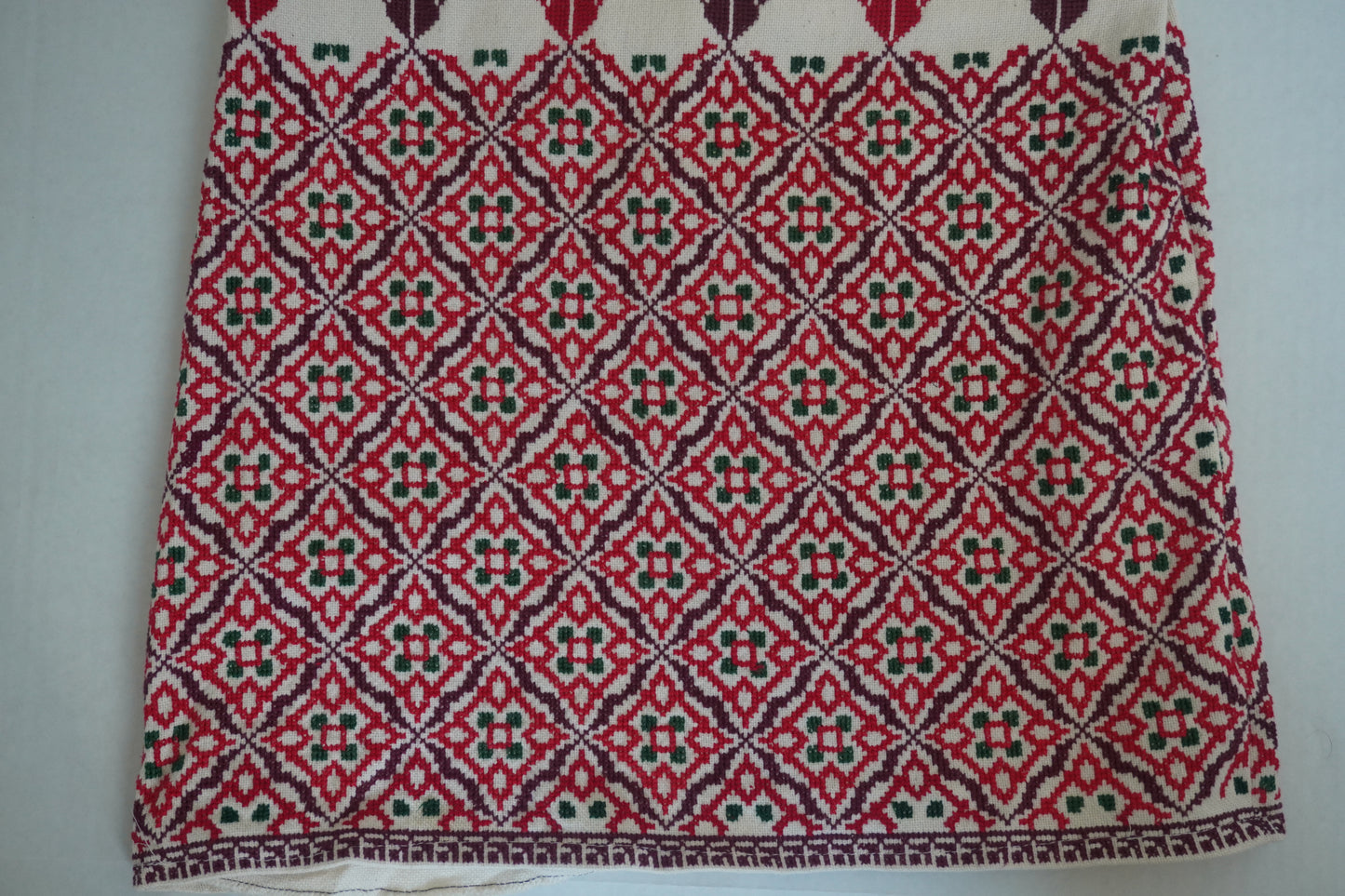 Adorable Hand-Made Off-White Thoub for Toddlers with Red and Green Embroidery from Yata Al Khalil