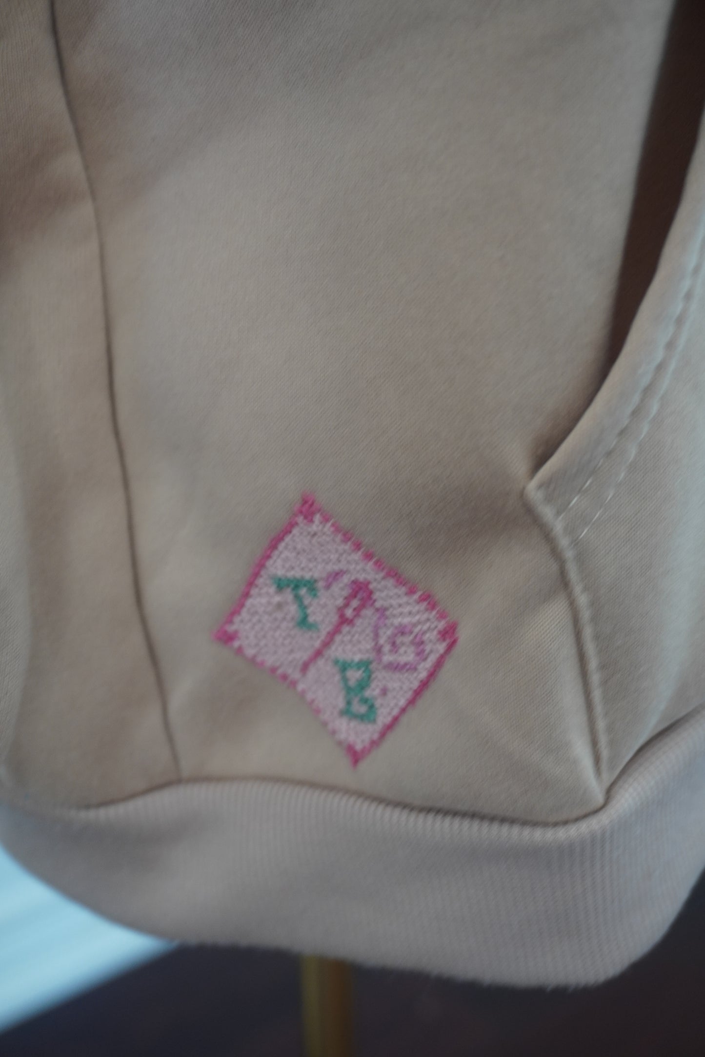 Beige Hoodie with Floral Tatreez Embroidery