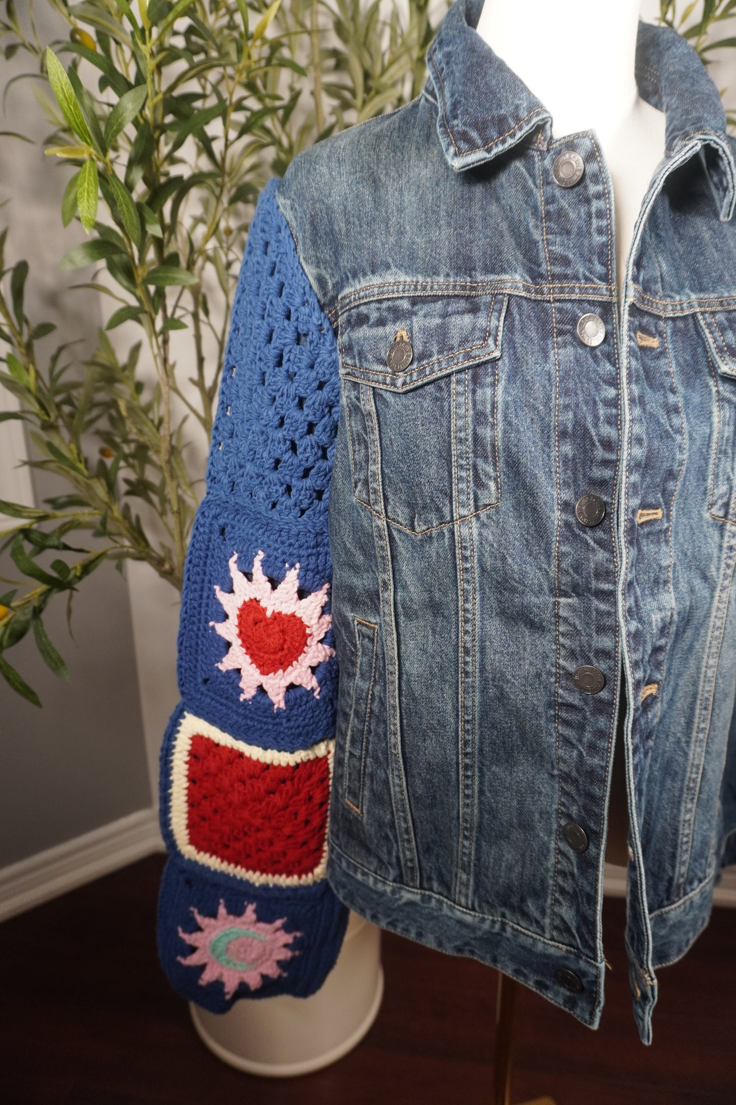 Celestial-Inspired Denim Jacket with Lebanese Artisan Craftsmanship