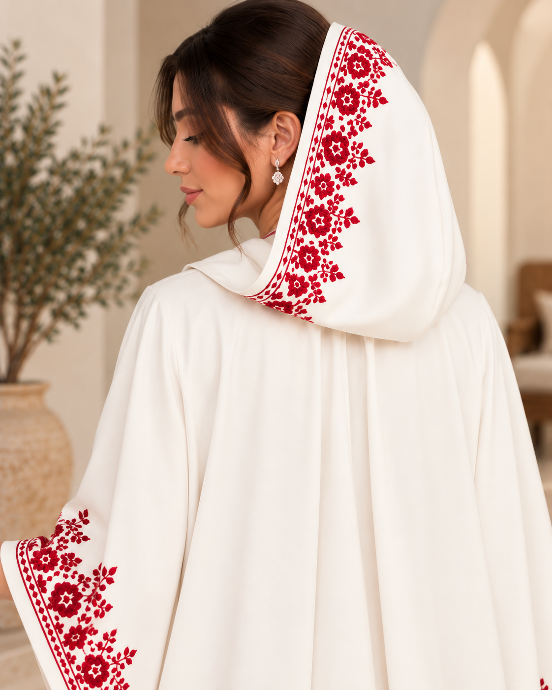 Amal Palestinian Bridal Henna Dress and Cape – Hand Embroidery – photo 4 | Tatreez Banatna