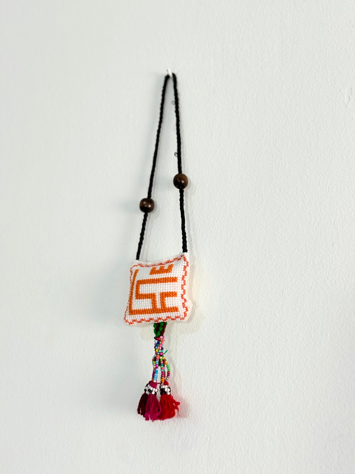 Handmade tatreez Palestinian city embroidery car hanging ornament Akka