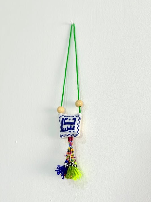 Handmade tatreez Palestinian city embroidery car hanging ornament Besan”