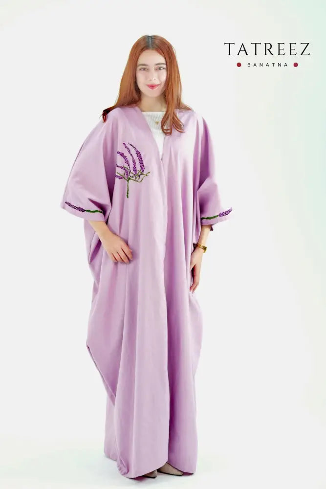 Banatna Elegance: Open Abaya with Exquisite Hand Embroidery One size Clothing & Wearables