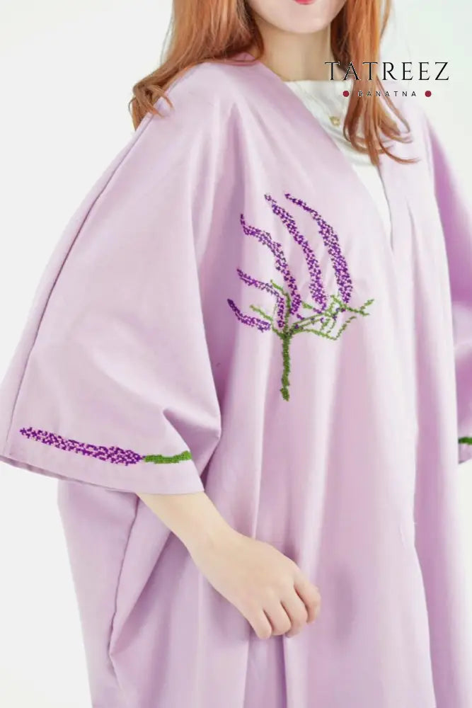 Banatna Elegance: Open Abaya with Exquisite Hand Embroidery One size Clothing & Wearables