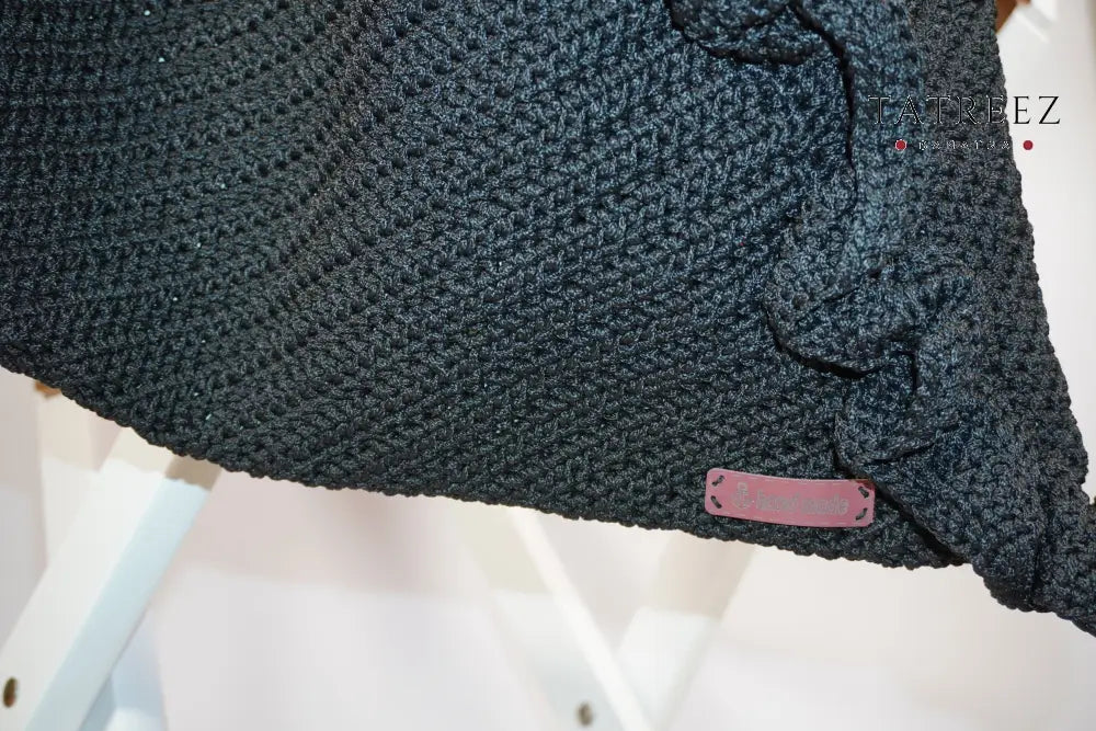 Handmade Crochet Black Bag with Tassels | Tatreez Banatna Accessories