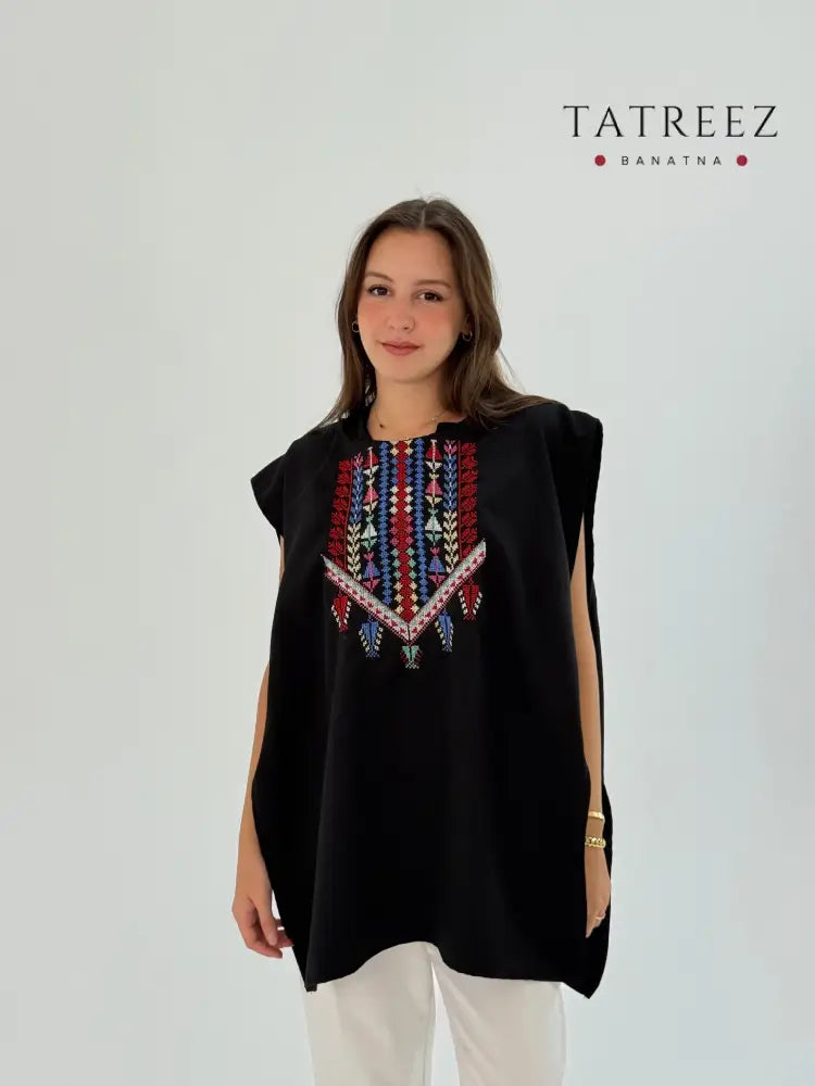 Handmade Black Top with Side Hook & Waist Fabric Link One size Clothing & Wearables