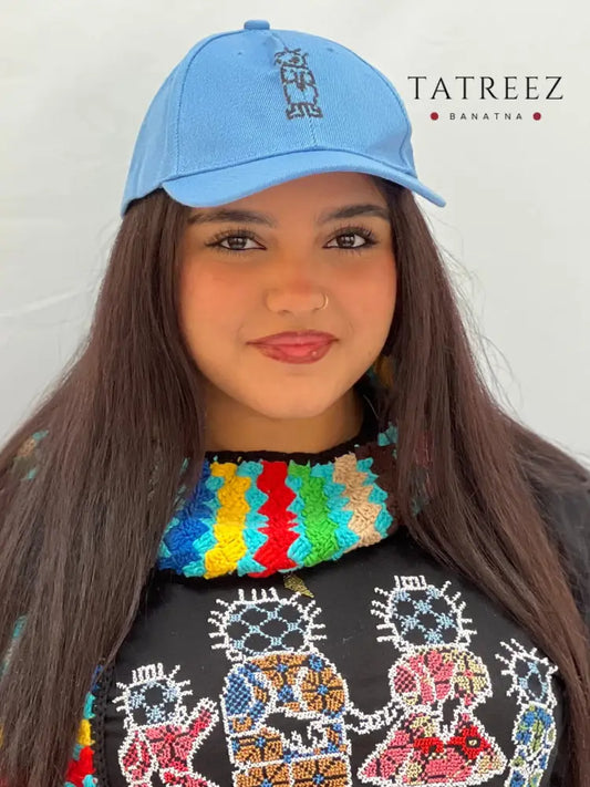 Bright Blue Hat with Handhala – Simple Yet Meaningful Practical Wear Clothing & Wearables