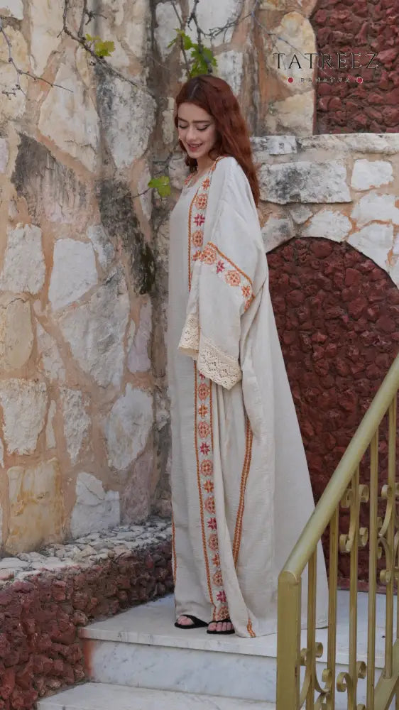 Pearl Abaya - Handmade Elegance with Red Embroidery (Copy) - One size - Clothing & Wearables