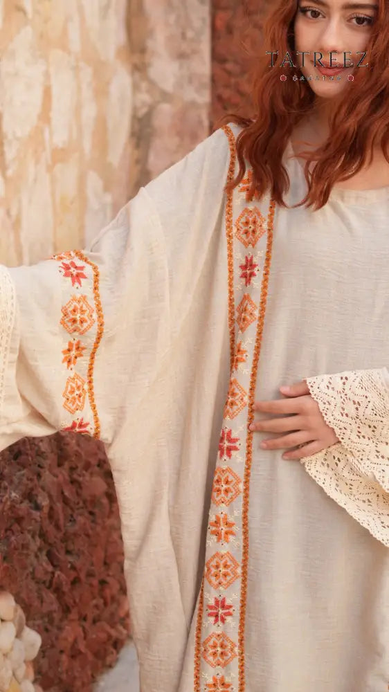 Pearl Abaya - Handmade Elegance with Red Embroidery (Copy) - One size - Clothing & Wearables
